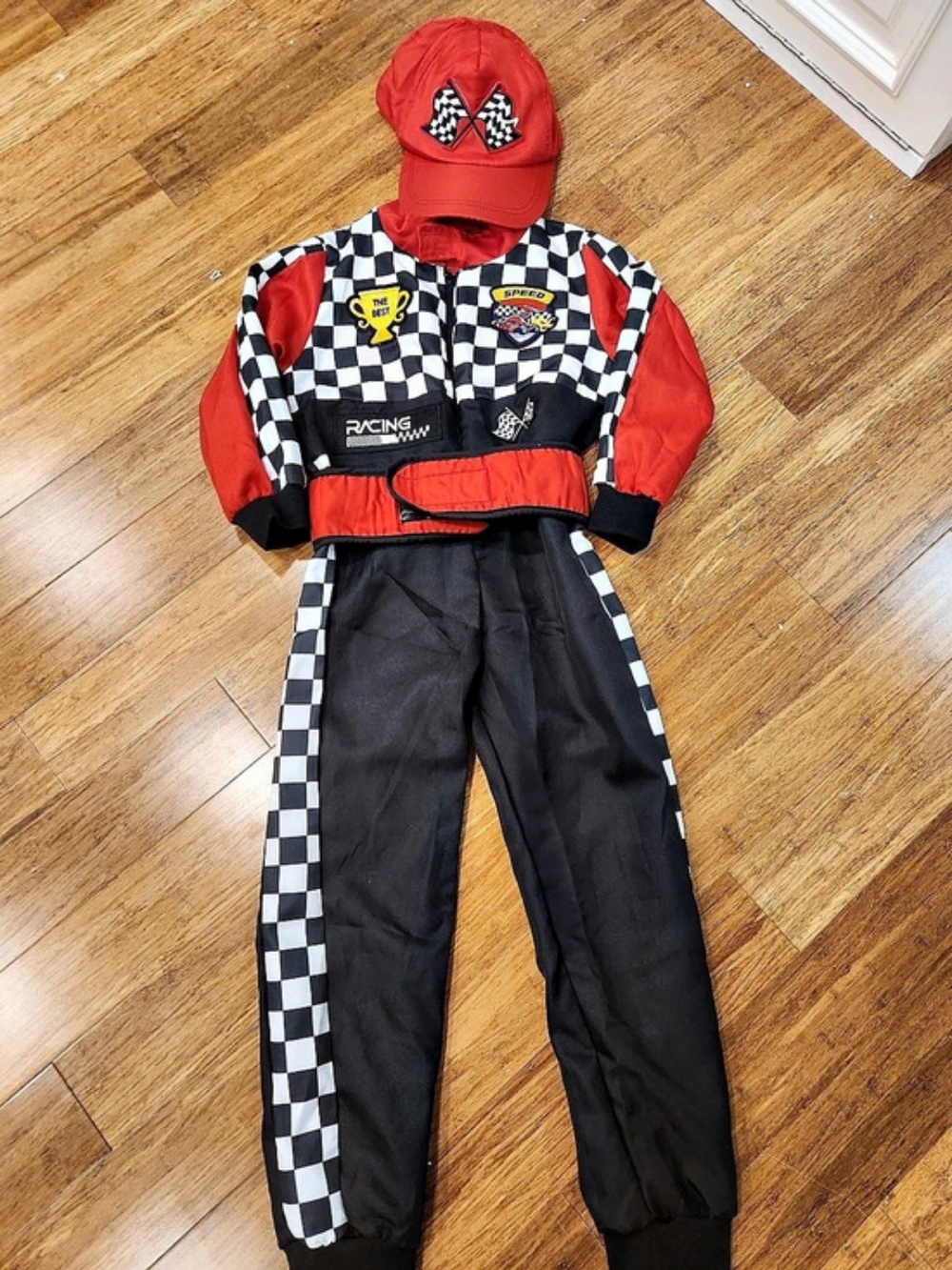 Kids Racing Costume Set Black & Red